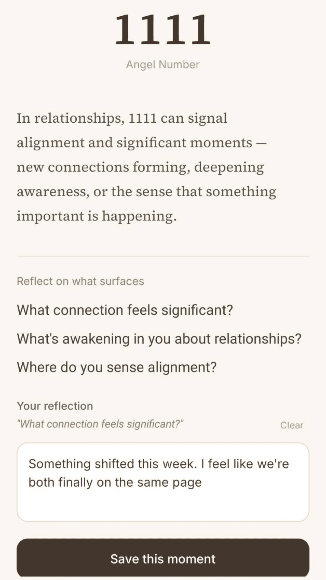 Receive a calm interpretation and reflect